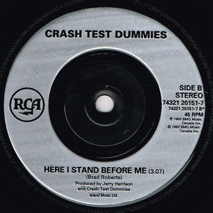 Crash Test Dummies : Mmm Mmm Mmm Mmm (7", Single)