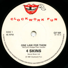 Load image into Gallery viewer, 4 Skins : One Law For Them (7&quot;, Single, Tim)
