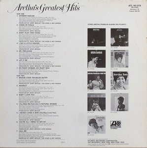 Aretha Franklin : Aretha's Greatest Hits (LP, Comp, RE)