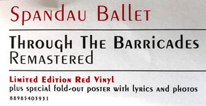 Spandau Ballet : Through The Barricades (LP, Album, RE, RM, Red)