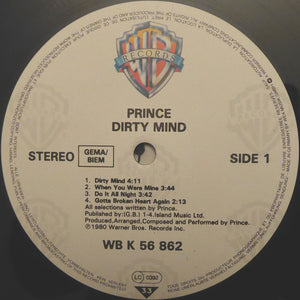 Prince : Dirty Mind (LP, Album, RE)