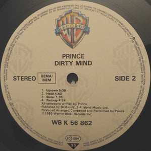 Prince : Dirty Mind (LP, Album, RE)