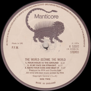 Premiata Forneria Marconi : The World Became The World (LP, Album, Die)