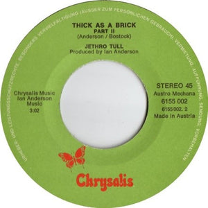 Jethro Tull : Thick As A Brick Part I + II (7", Single)