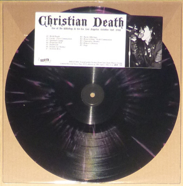 Christian Death : Live At The Whiskey A Go Go, Los Angeles, October 31st, 1981 (LP, Ltd, Num, RE, Bla)