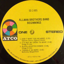 Load image into Gallery viewer, The Allman Brothers Band : Beginnings (2xLP, Comp, PR )
