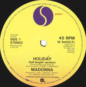 Madonna : Holiday (12", Single, Cop)