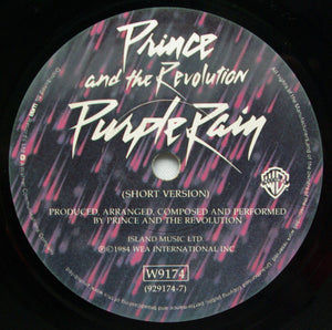 Prince And The Revolution : Purple Rain (7", Single, Pap)