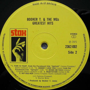 Booker T. & The M.G.'s* : Greatest Hits (LP, Comp)