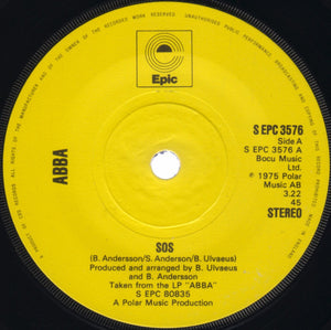 ABBA : SOS (7", Single, Yel)