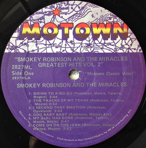 Smokey Robinson & The Miracles* : Greatest Hits Vol. 2 (LP, Comp, RE)