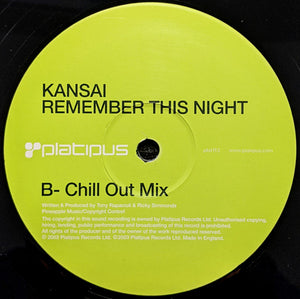 Kansai : Remember This Night (12", One)