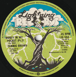 Dennis Brown : Money In My Pocket (7", Single, WEA)