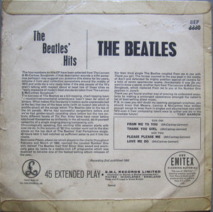 The Beatles : The Beatles' Hits (7", EP, Mono, RP, Rou)