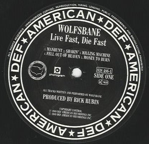 Wolfsbane : Live Fast, Die Fast (LP, Album)