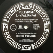 Load image into Gallery viewer, Wolfsbane : Live Fast, Die Fast (LP, Album)
