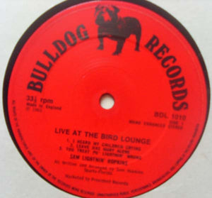 Lightnin' Hopkins : "Live" At The Bird Lounge (Houston, Texas) (LP, Album)