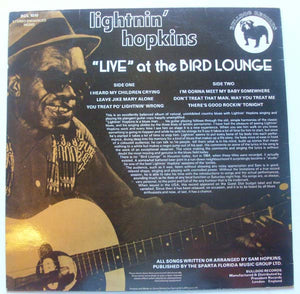 Lightnin' Hopkins : "Live" At The Bird Lounge (Houston, Texas) (LP, Album)