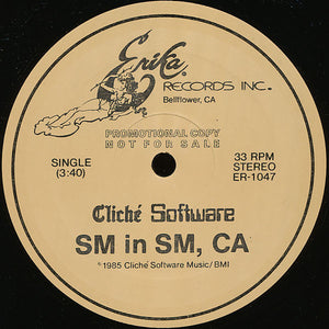 Cliché Software : SM In SM, CA (12", S/Sided, Pic, Promo)