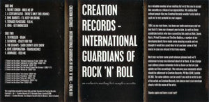 Various : Creation Records - International Guardians Of Rock 'N' Roll (Cass, Comp, Smplr)