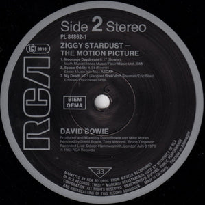 David Bowie : Ziggy Stardust - The Motion Picture (2xLP, Album)