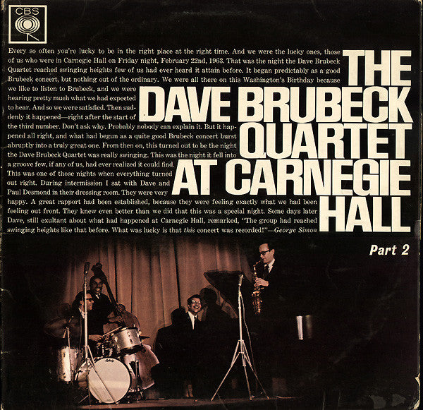 The Dave Brubeck Quartet : At Carnegie Hall (Part 2) (LP)