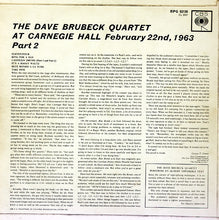 Load image into Gallery viewer, The Dave Brubeck Quartet : At Carnegie Hall (Part 2) (LP)
