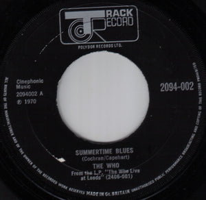 The Who : Summertime Blues (7", Single)