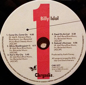 Billy Idol : Billy Idol (LP, Album)