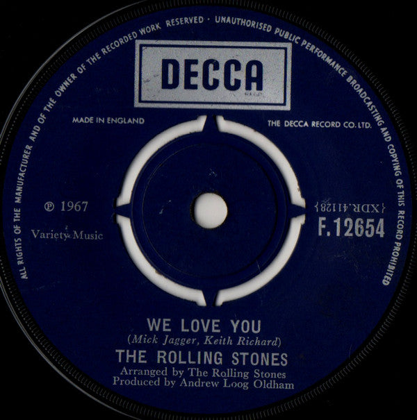 The Rolling Stones : We Love You / Dandelion (7