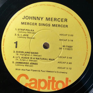 Johnny Mercer : Mercer Sings Mercer (LP, Comp)