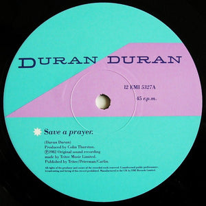 Duran Duran : Save A Prayer (12", Single, Blu)