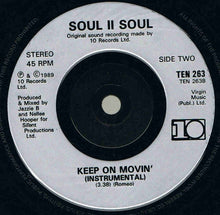 Load image into Gallery viewer, Soul II Soul : Keep On Movin (7&quot;, Single, Sil)
