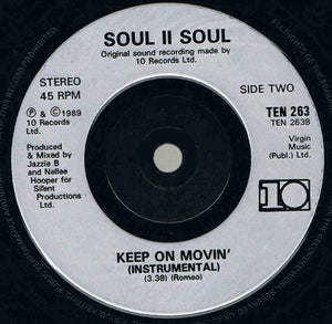 Soul II Soul : Keep On Movin (7", Single, Sil)