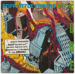 Stiff Little Fingers : At The Edge (7", Single, Blu)