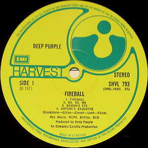 Deep Purple : Fireball (LP, Album, Tex)