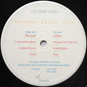 Spandau Ballet : True (LP, Album)