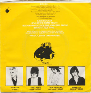 Generation X (4) : King Rocker (7", Single, Ltd, Yel)