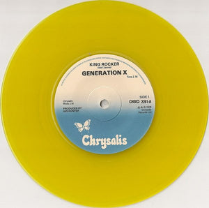 Generation X (4) : King Rocker (7", Single, Ltd, Yel)