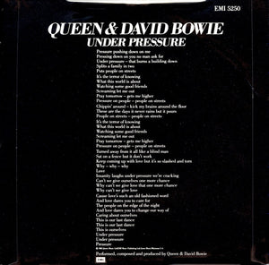 Queen & David Bowie : Under Pressure (7", Single, Bla)