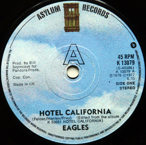 Eagles : Hotel California (7", Single, Sol)