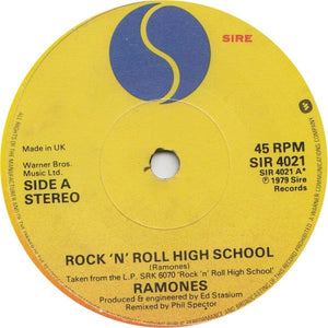 Ramones : Rock 'N' Roll High School (7", Single)