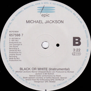 Michael Jackson : Black Or White (7", Single)