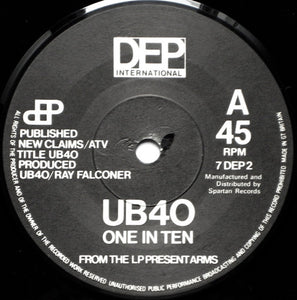 UB40 : One In Ten / Present Arms In Dub (7", Single)