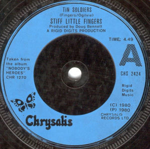 Stiff Little Fingers : Nobody's Hero / Tin Soldiers (7", Single, Blu)