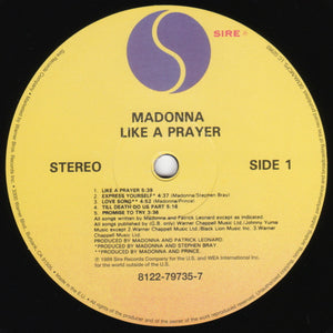 Madonna : Like A Prayer (LP, Album, RE, 180)