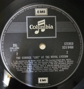 The Corries : Live At The Royal Lyceum Theatre, Edinburgh (LP, Album)