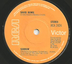 David Bowie : Sorrow (7", Single, Sol)