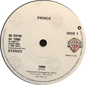 Prince : 1999 / Little Red Corvette  (7", Single, Pap)