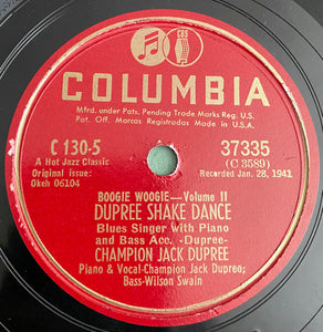 Champion Jack Dupree / Jimmy Yancey : Dupree Shake Dance / Bear Trap Blues (Shellac, 10")